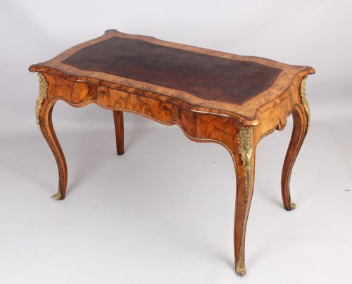 WALNUT WRITING TABLE WITH ORMOLU MOUNTS