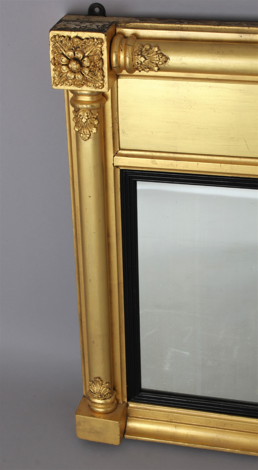Regency triple plate gilt overmantle mirror View III