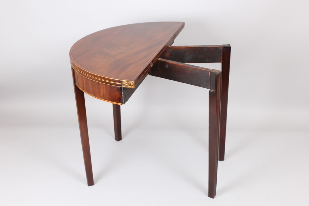 George III period mahogany semi-circular tea table View III