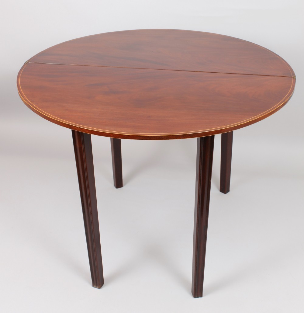 George III period mahogany semi-circular tea table View IV