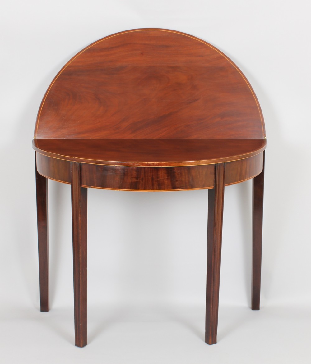George III period mahogany semi-circular tea table View V