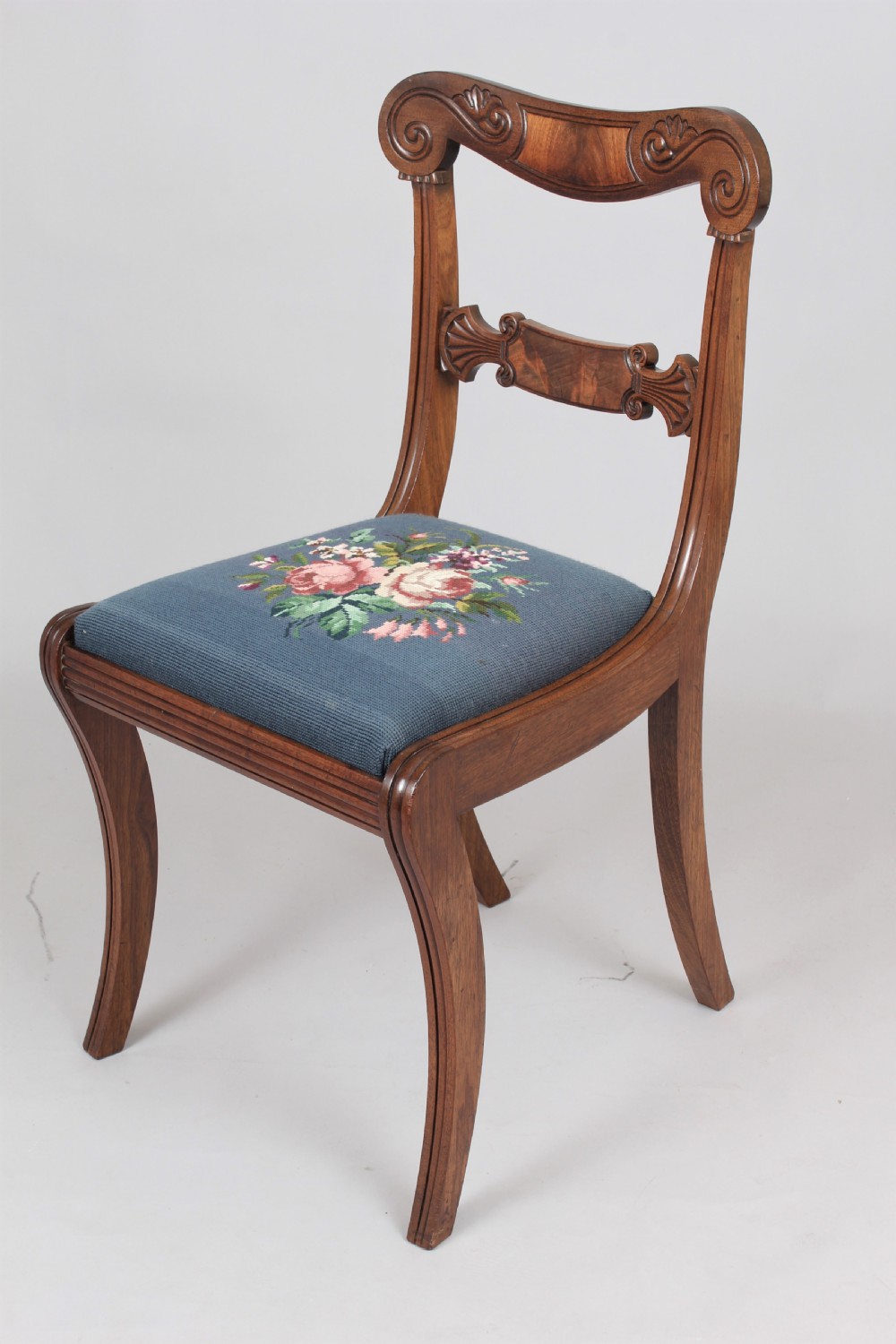 Set of six Regency mahogany sabre leg chairs View VII