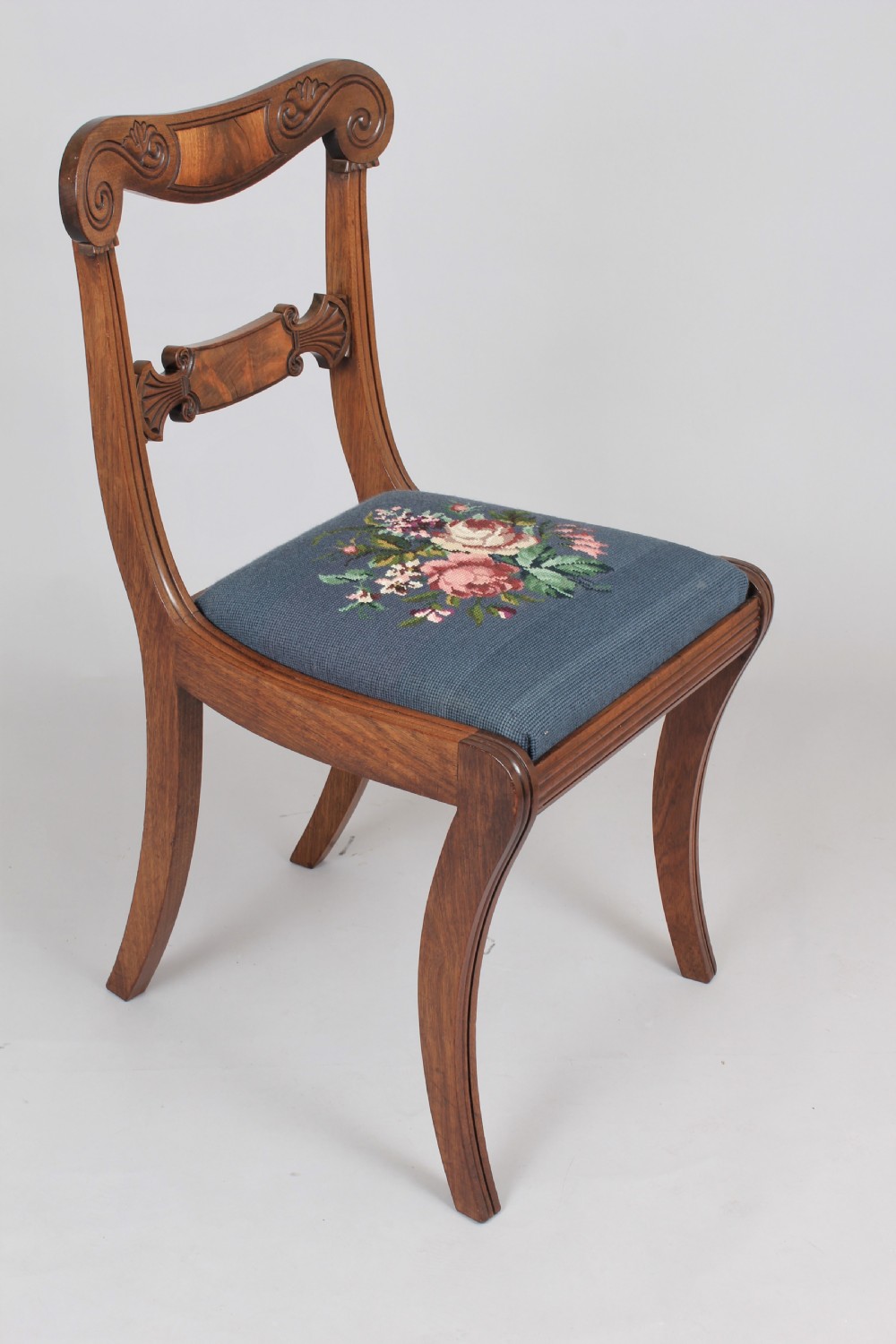 Set of six Regency mahogany sabre leg chairs View VIII