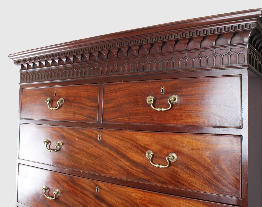 George III period mahogany tallboy / chest on chest View II