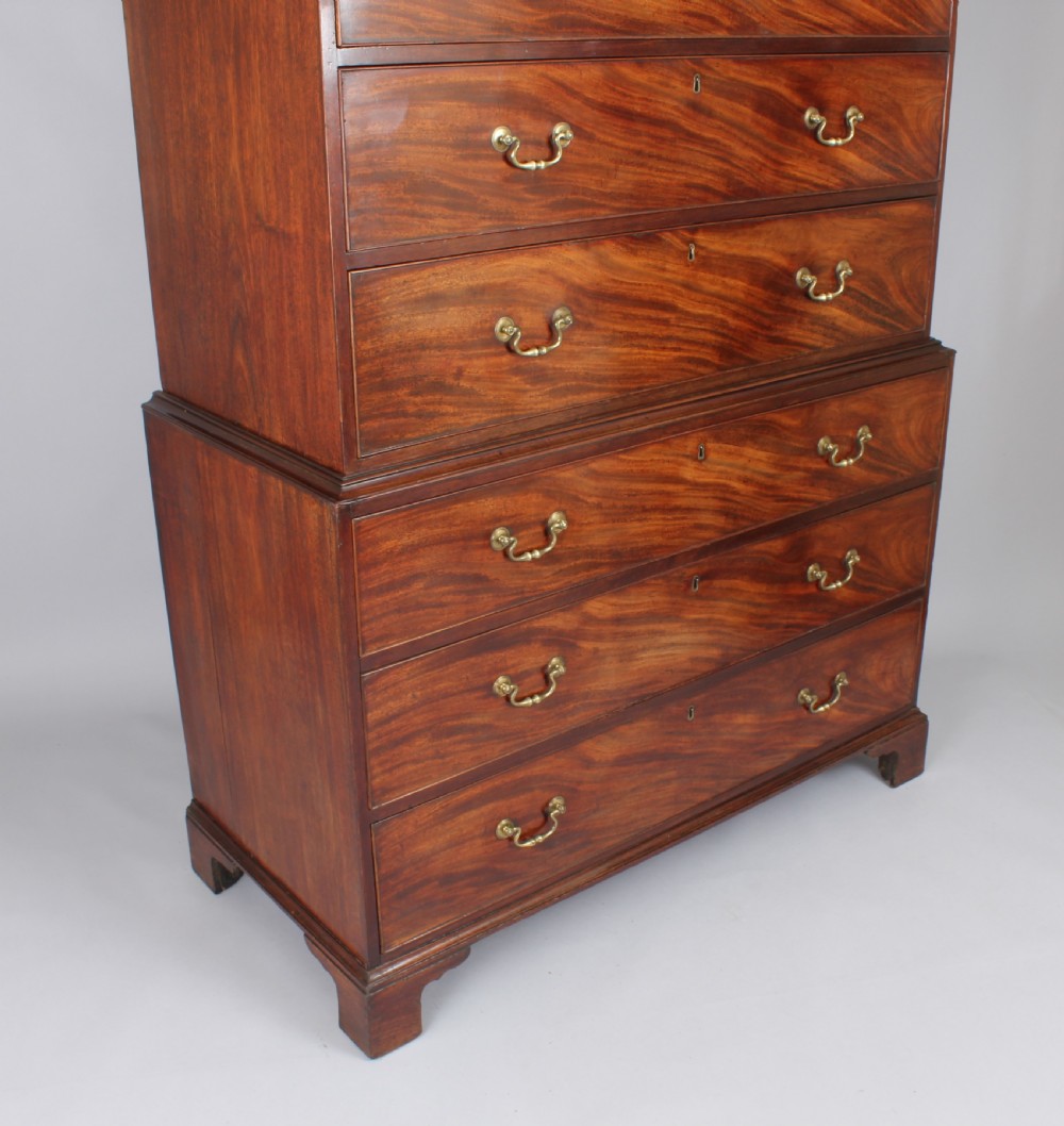 George III period mahogany tallboy / chest on chest View III