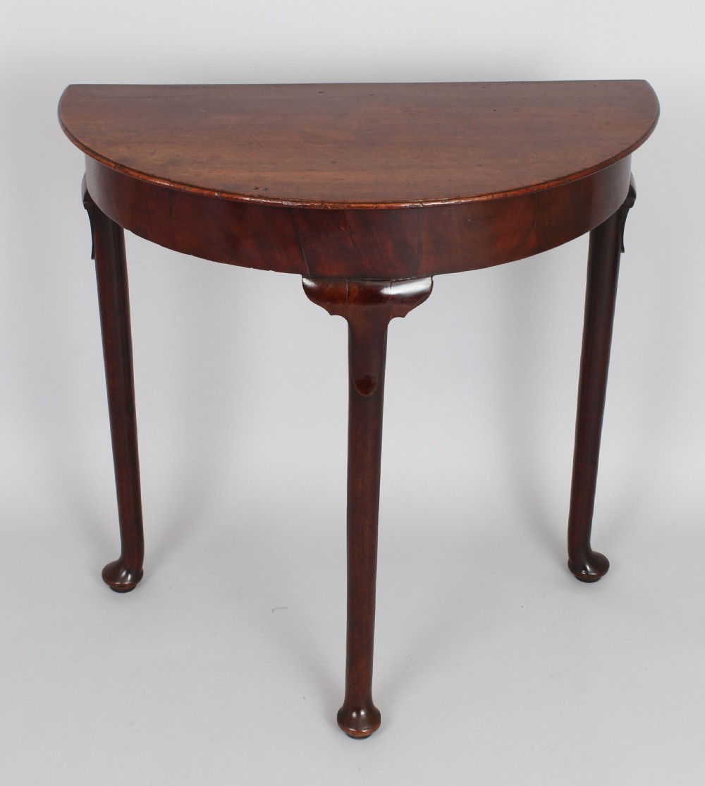 George II walnut half round side table View II