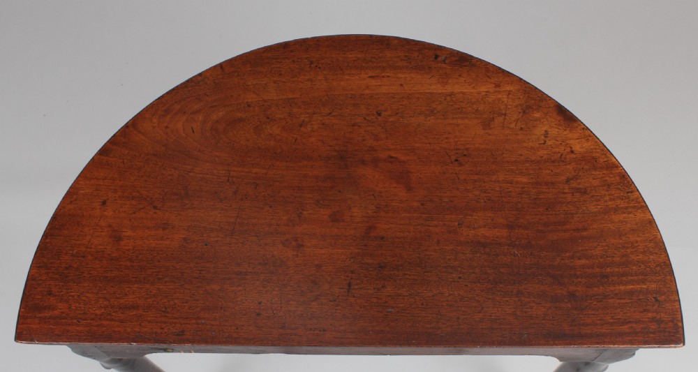George II walnut half round side table View III