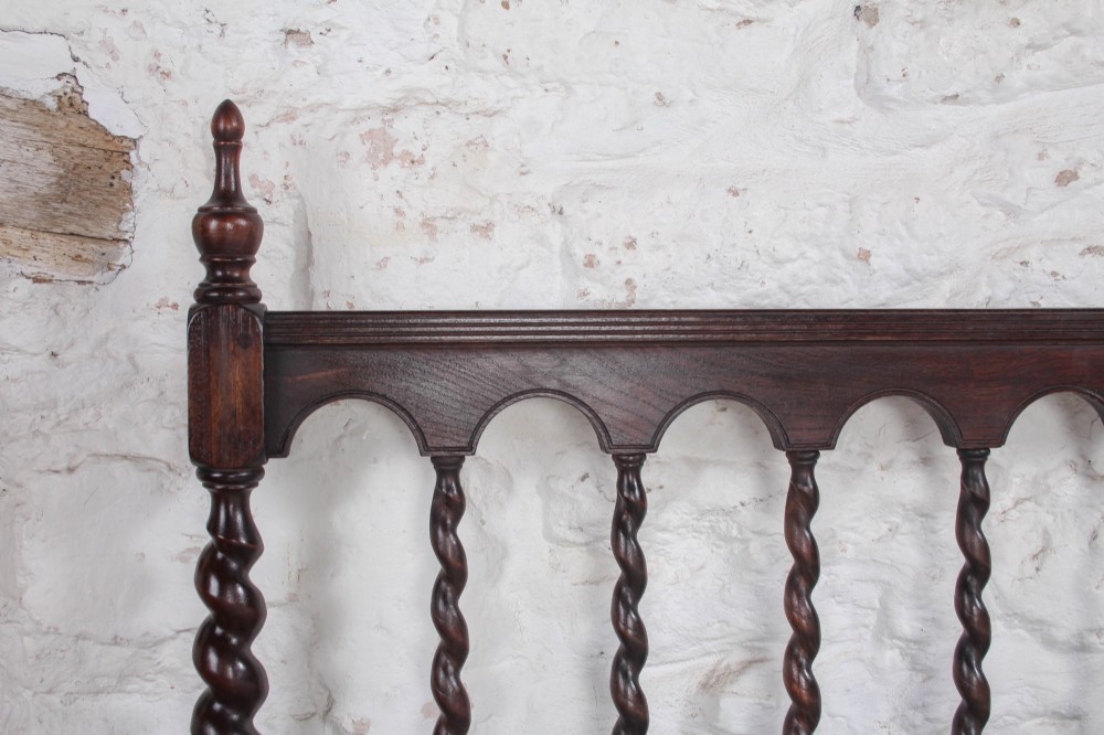 Exquisite Mahogany and Oak, Barley Twist No End Super-King Bed View II