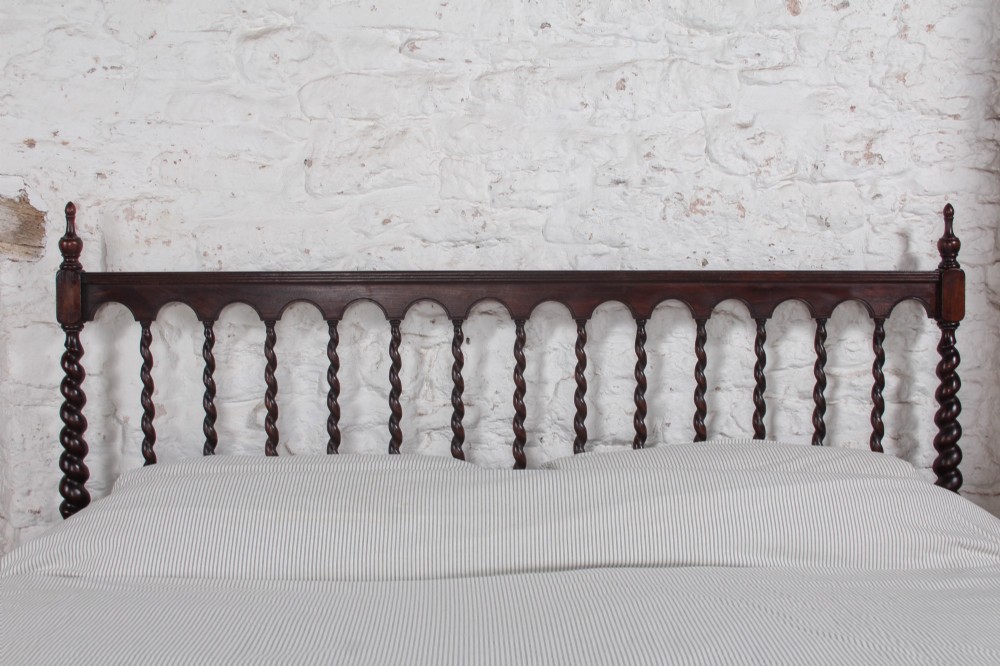 Exquisite Mahogany and Oak, Barley Twist No End Super-King Bed View V