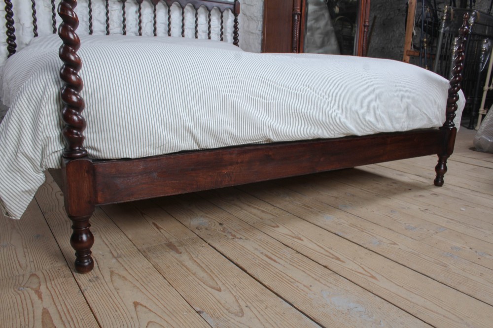 Exquisite Mahogany and Oak, Barley Twist No End Super-King Bed View X