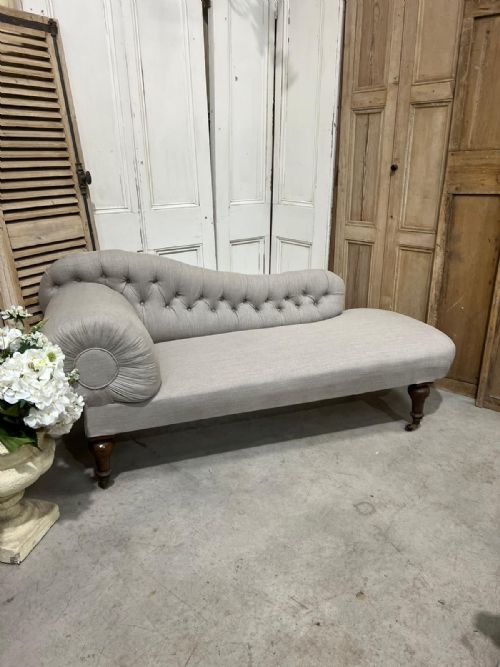 Reupholstered Victorian Chaise Longue
