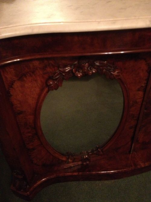 fig 2. Antique burr walnut Victorian marble topped credenza