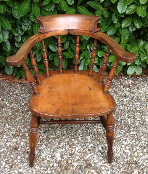Antique Victorian Smokers Bow Windsor Chair. Original Finish.