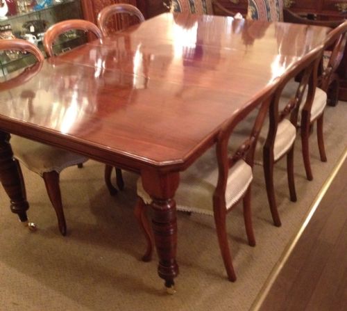 Antique Solid Walnut Dining Table Wind Out Mechanism -Eight Seater