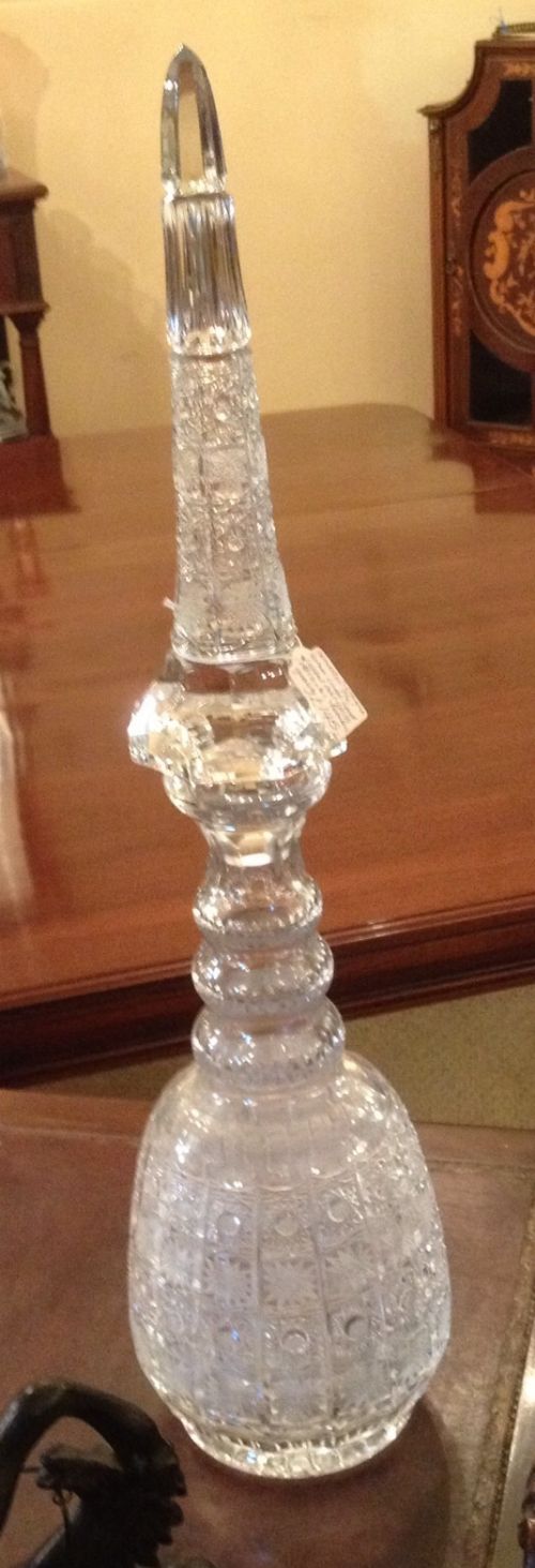 Large Stunning Quality Cut Glass Decanter Over 60 Cm Tall