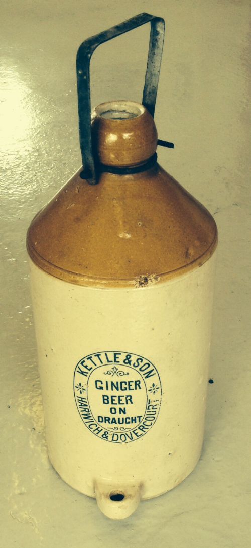 Antique Victorian Two Gallon Stoneware Ginger Beer Vessel for Kettle and Son