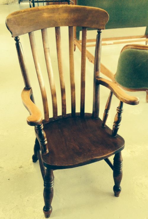 Antique High Back Farmhouse Windsor Chair Circa 1860