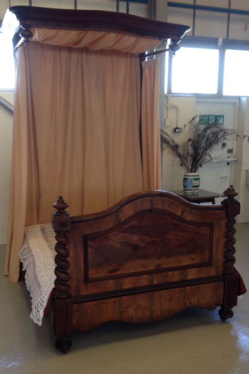 Antique Victorian Mahogany Half Tester King Size  Bed by Richardson of Hull