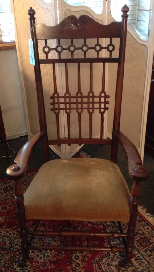 Arts and Crafts Chair in Mahogany with Open Arms Circa 1900