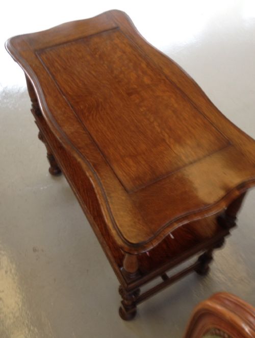 fig 1. Antique Edwardian solid oak monks bench