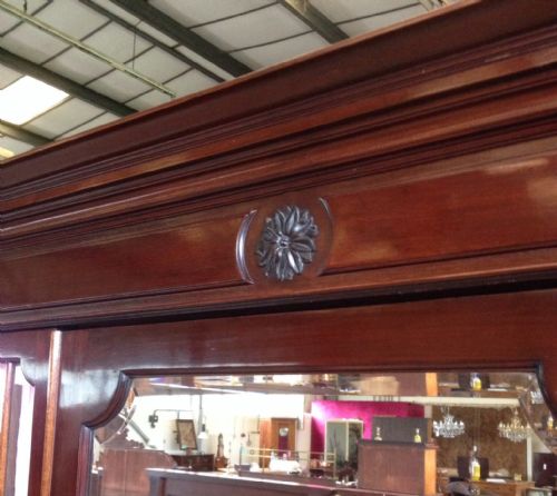 fig 1. Victorian mahogany wardrobe on splayed bracket feet and glazed panels circa 1895