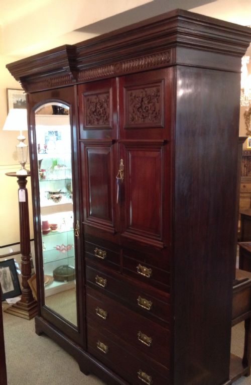 Victorian Mahogany Compactum Wardrobe in Completely Original Condition Circa 1890