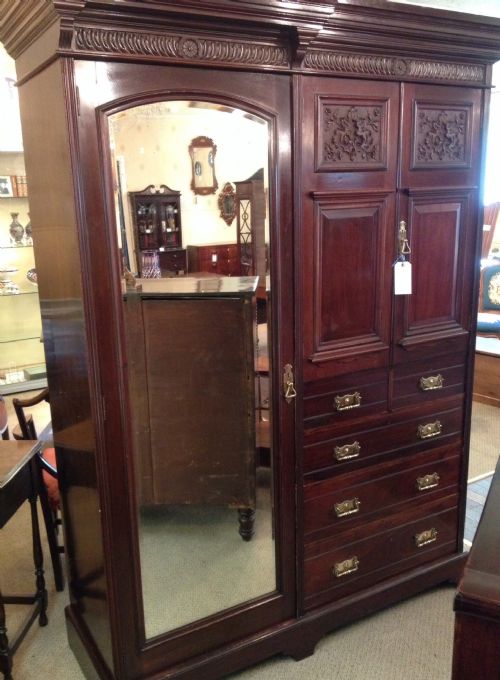 fig 1. Victorian mahogany compactum wardrobe in completely original condition circa 1890