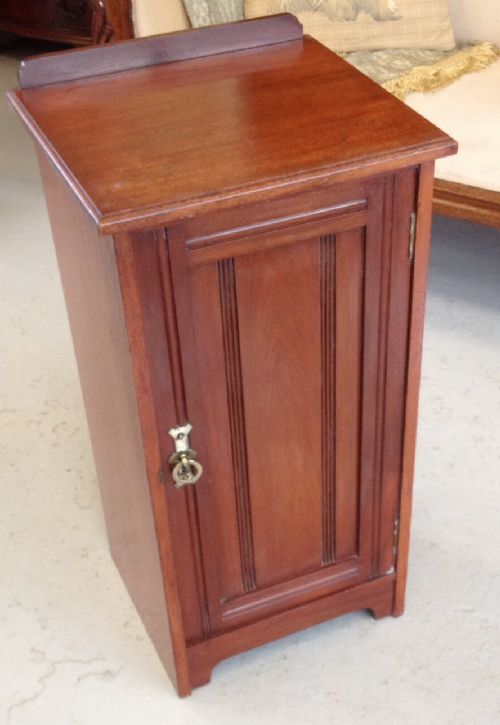 Edwardian Mahogany Bedside Cupboard by Christopher Pratt of Bradford