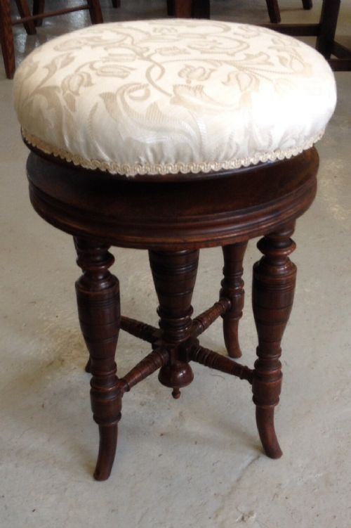 Victorian Mahogany Revolving Stool by H Brooks and Co Circa 1880