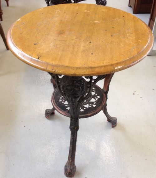 Cast Iron Pub Table Well Cast Base Circa 1900
