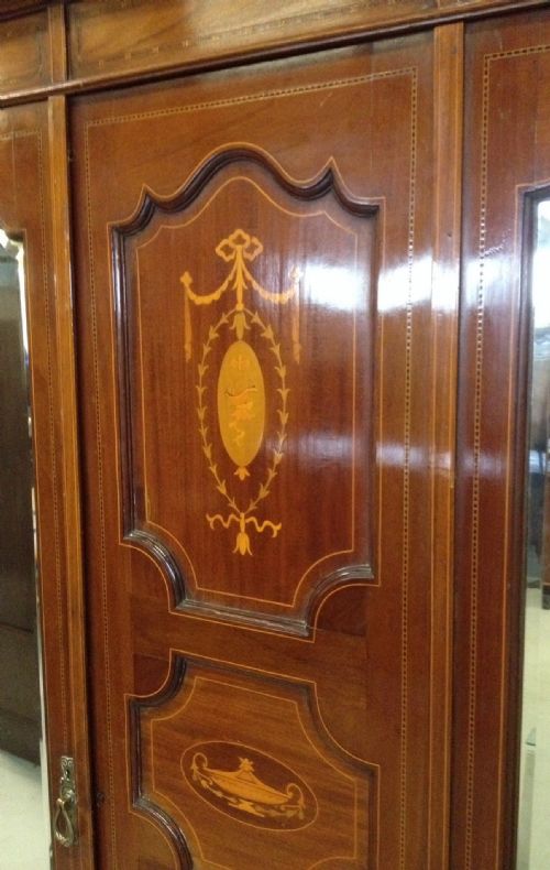 fig 1. Late Victorian inlaid mahogany  double wardrobe superb quality 