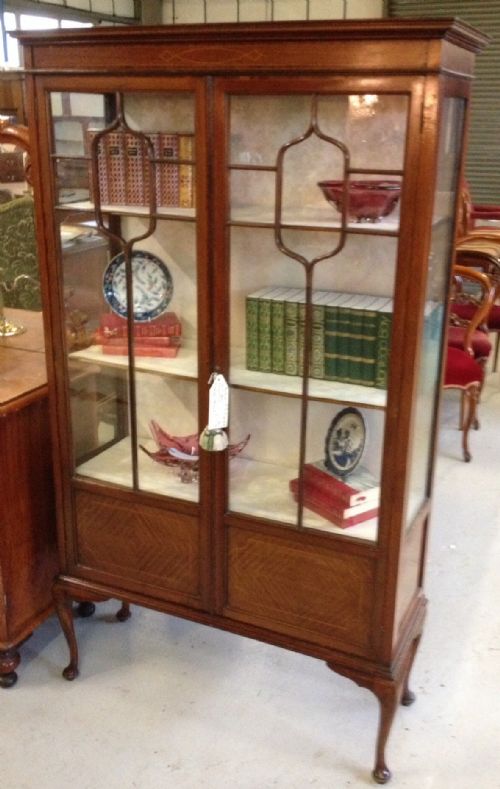 Edwardian Inlaid Mahogany Display Cabinet Circa 1910