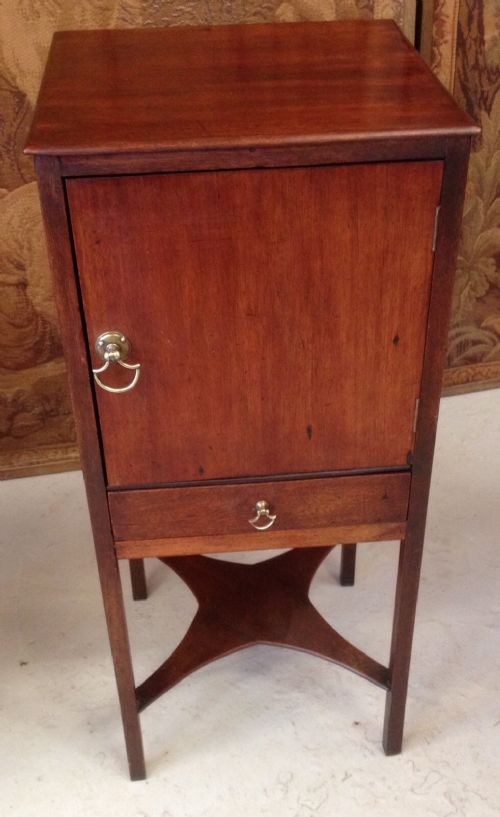 Georgian Mahogany Bedside Cabinet with Original Brass Fittings