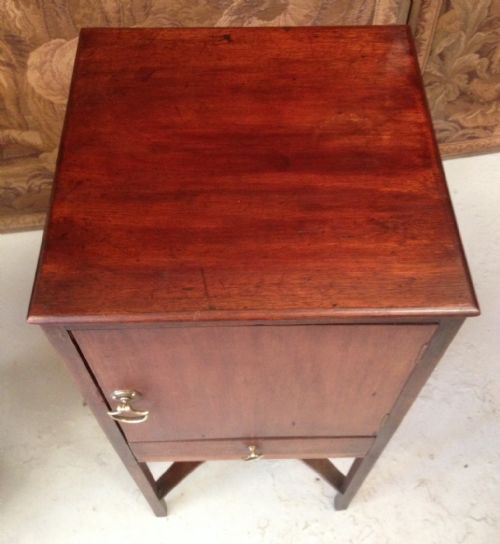 fig 1. Georgian mahogany bedside cabinet with original brass fittings