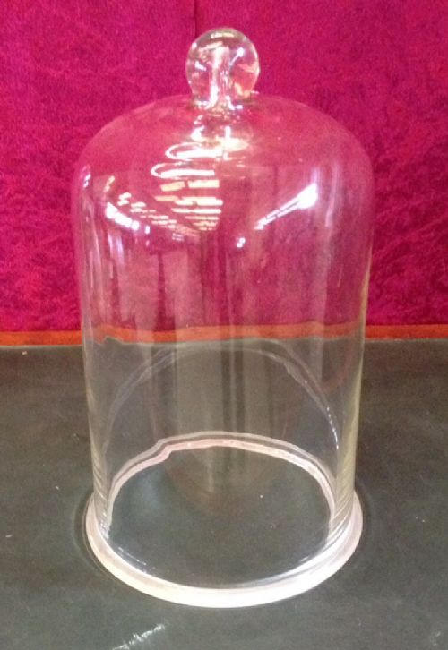 fig 1. Victorian hand blown glass table dome with ground base
