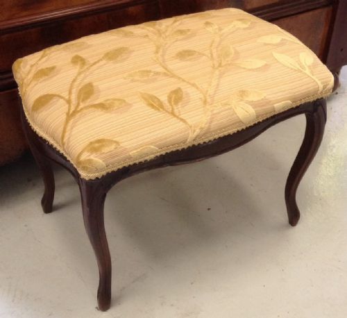 Antique Victorian Cabriole Legged Mahogany Stool