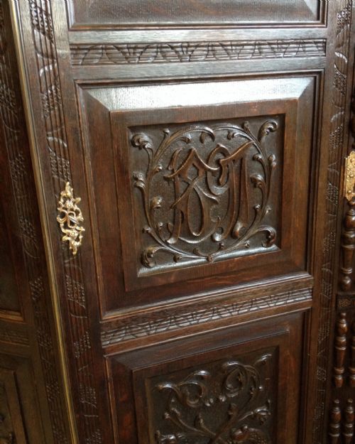 fig 1. Victorian fabulously carved oak hall cabinet from a country house in East Yorkshire  Black Forest style 