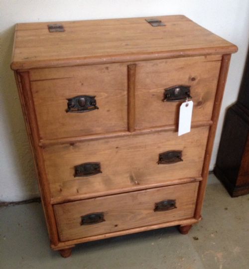 fig 1. Victorian pine flour bin in original condition
