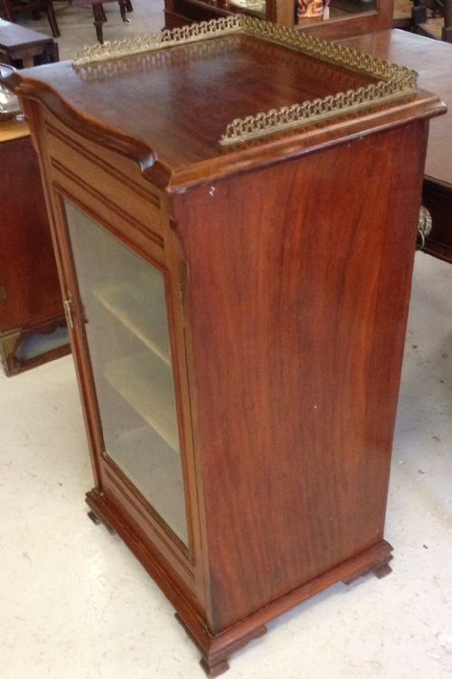 fig 1. Antique Victorian walnut Canterbury with brass gallery and original lining