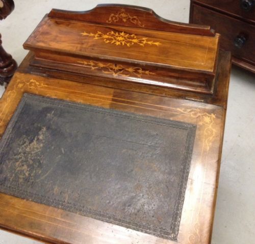 fig 1. Victorian inlaid walnut davenport desk in completely original condition circa 1870