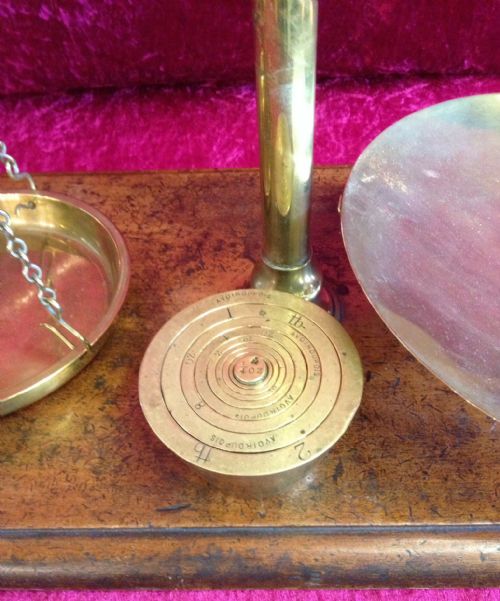 fig 1. Set of Edwardian Avery scales with unusual weights