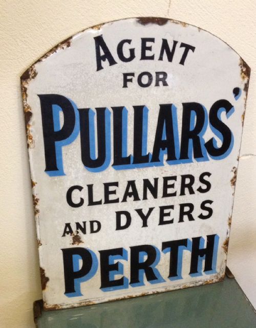 fig 1. Enamel sign for Pullars cleaners Perth Double sided.