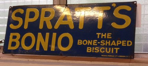 Original Enamel Sign for Spratt's Bonio
