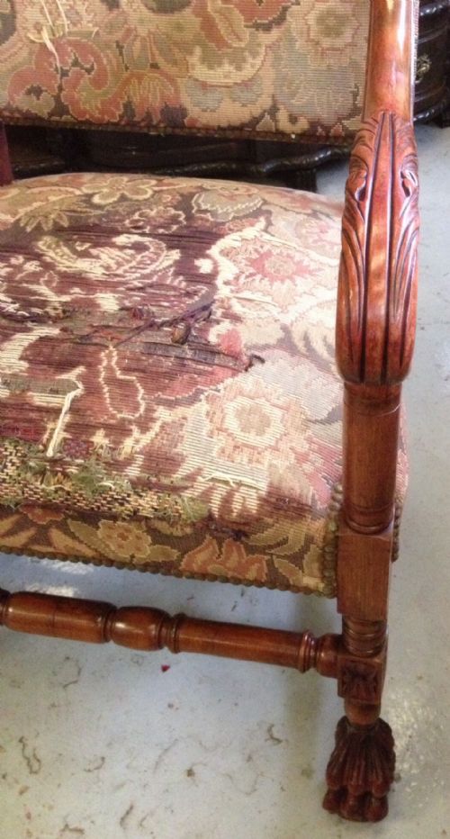 fig 1. Pair of French armchairs in country house condition