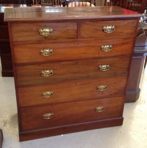 Antique Victorian Walnut Five Height Chest of Drawers Circa 1890