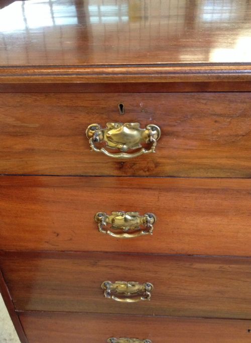 fig 1. Antique Victorian walnut five height chest of drawers circa 1890