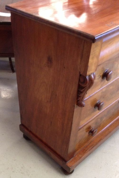 fig 1. Antique mahogany Scottish chest of drawers in original condition circa 1870