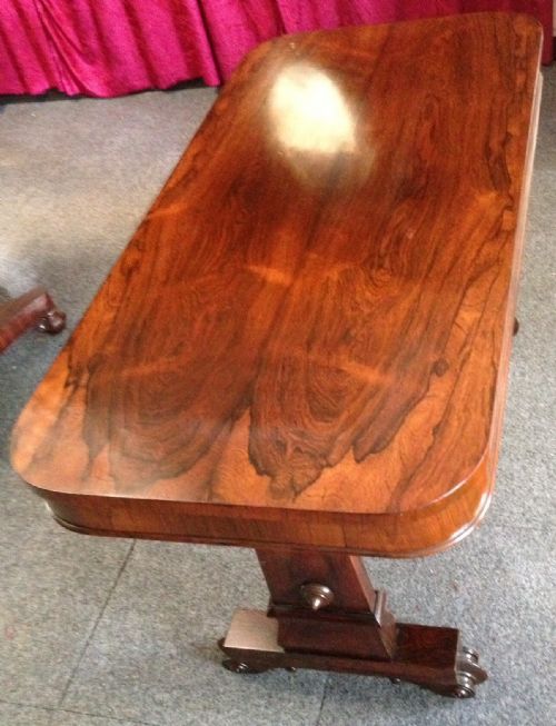 fig 1. Regency rosewood side table on tapered supports and carved feet circa 1820