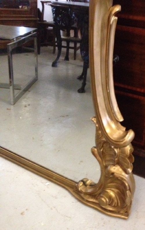 fig 1. Victorian large gilt over mantle mirror