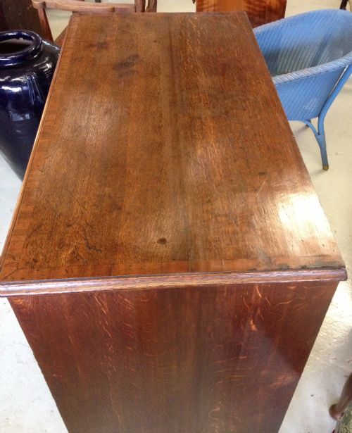 fig 1. Georgian oak four height chest of drawers with cross banded top